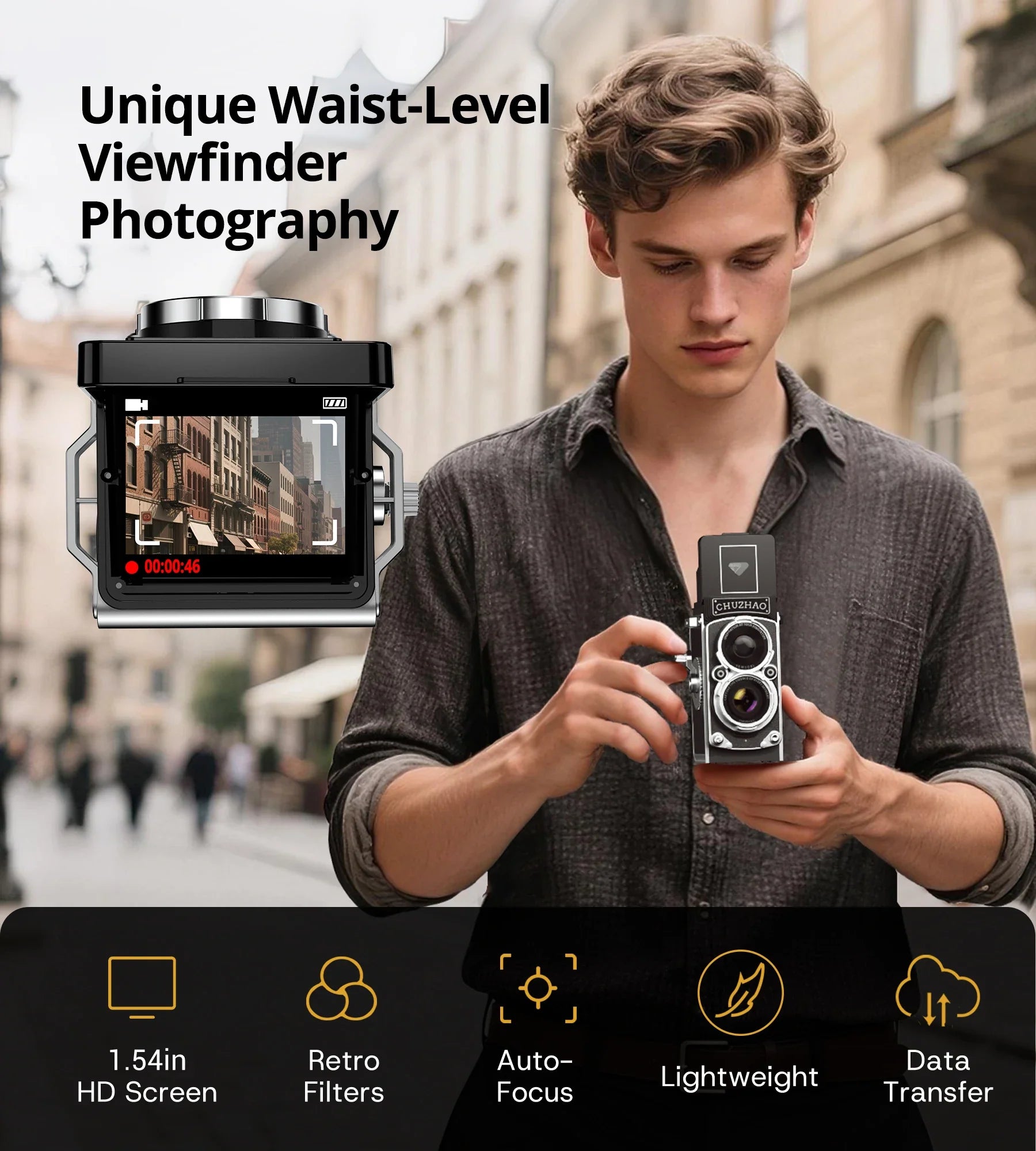 NNEOBA Mini Retro Digital Camera Black