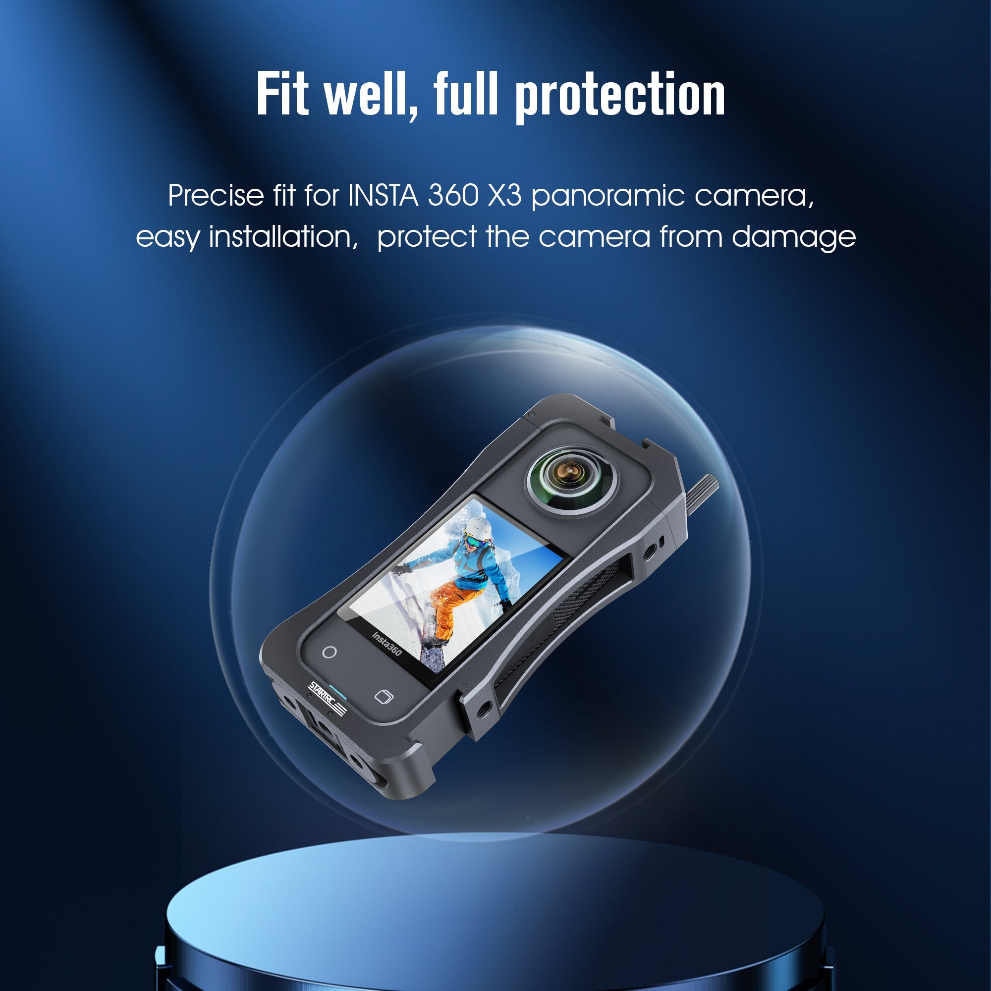 NNEDSZ Startrc Insta360 X3 Metal Protective Frame Rabbit Cage Utility aluminium Housing